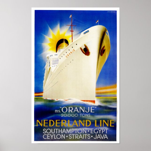 Póster Oranje ~ Nederland Line (Frente)