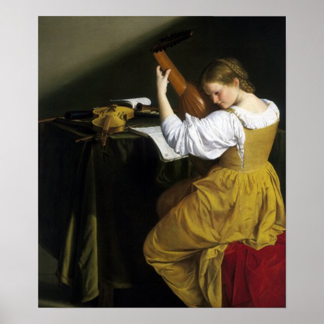 Poster Orazio Gentileschi, Jogador De Luta (Frente)