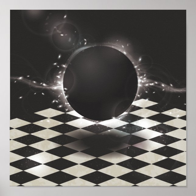 Poster Orb Preto em Fundo Verificado (Frente)