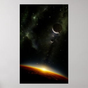 Póster Órbita de um planeta estrangeiro