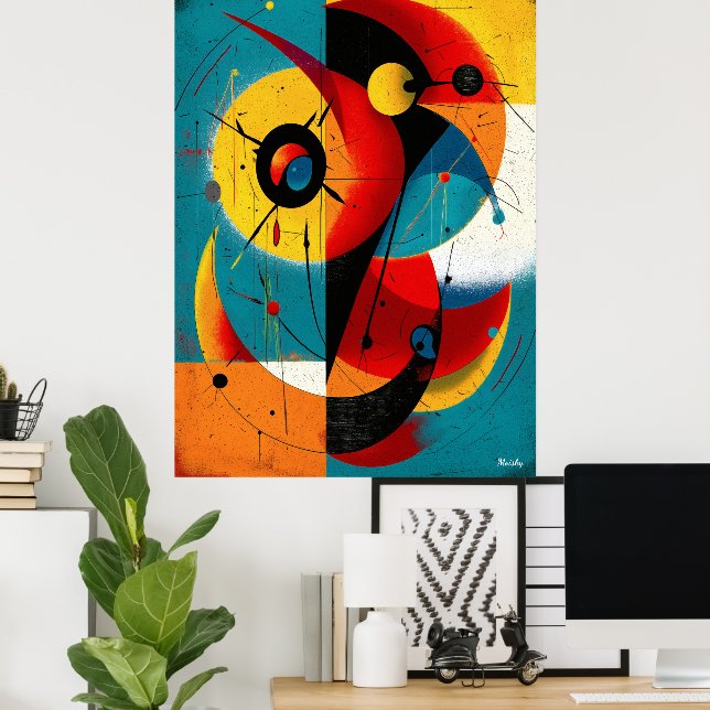 Poster Órbita Dupla – Simetria Geométrica de Meados do Sé (Escritório em casa)