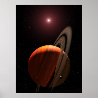 Póster Orbitando uma Estrela Nã Vermelha