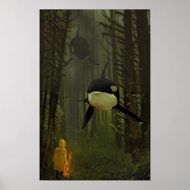 Poster Orca em uma Floresta Mística (Frente)