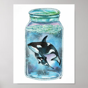 Poster Orca no frasco