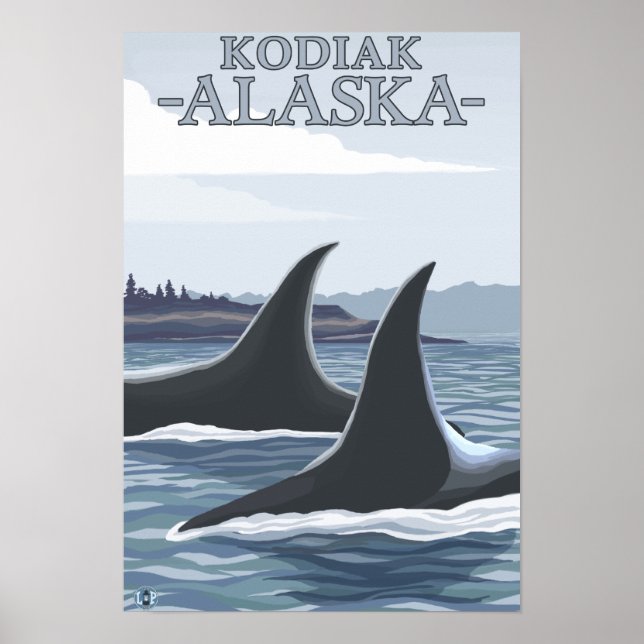 Póster Orca Whales #1 - Kodiak, Alaska (Frente)