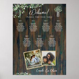 Poster ORÇAMENTO 7 Mesa Rústica Gypsophila Seating Chart