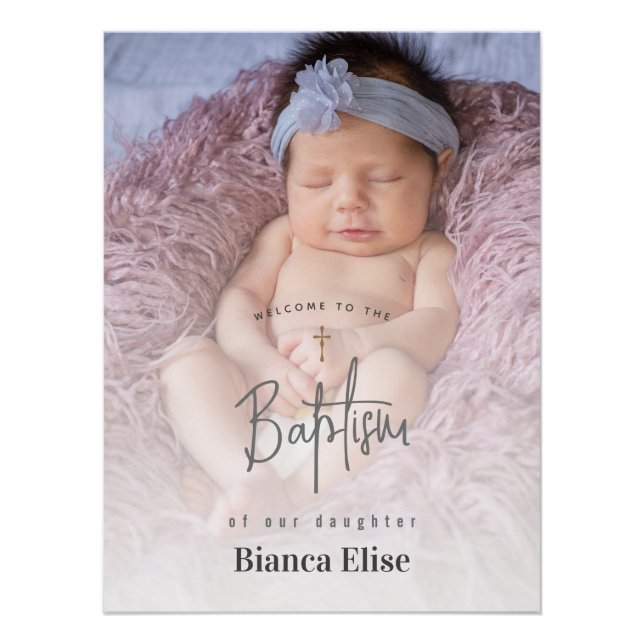 Póster Orçamento | Baby Photo Baptism Sinal de Boas-vinda (Frente)