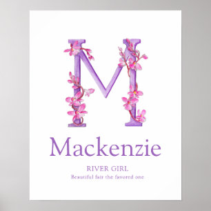 Poster Orchid Letter M Mackenzie custom name meaning