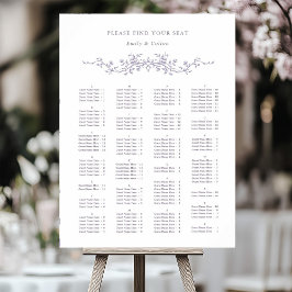 Poster Ordem Alfabetica Carta de Assentos Casamento Lavan