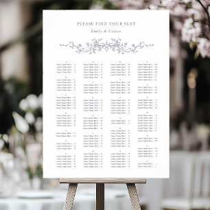 Poster Ordem Alfabetica Carta de Assentos Casamento Lavan