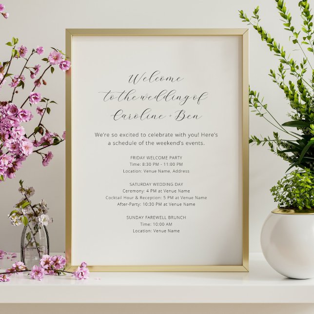 Poster Ordem de Eventos do Fim de Semana de Casamento Min (Criador carregado)