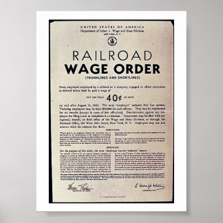 Póster Ordem dos salários do Caminho de Ferro