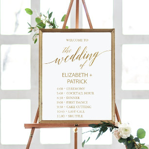 Poster Ordem Elegante de Caligrafia Dourada dos Eventos