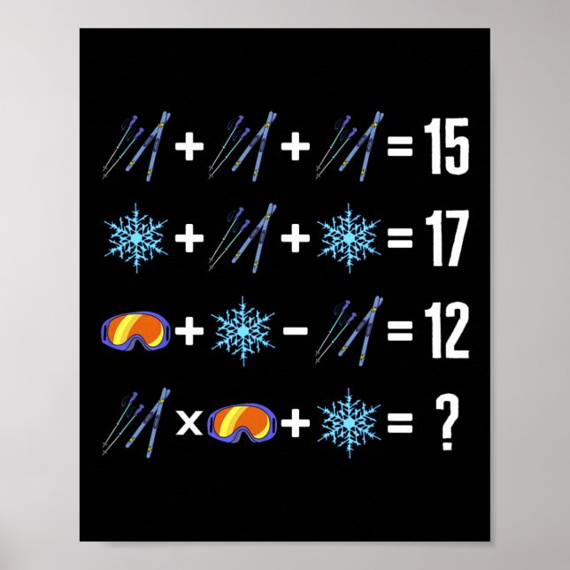 Poster Ordem Matemática Da Operação Escadas De Neve De Es (Frente)