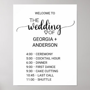 Poster Ordem Simples de Caligrafia Negra de Eventos