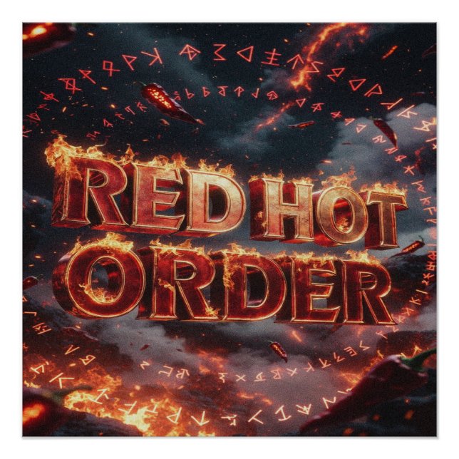 Póster Ordem Vermelho Quente (Frente)