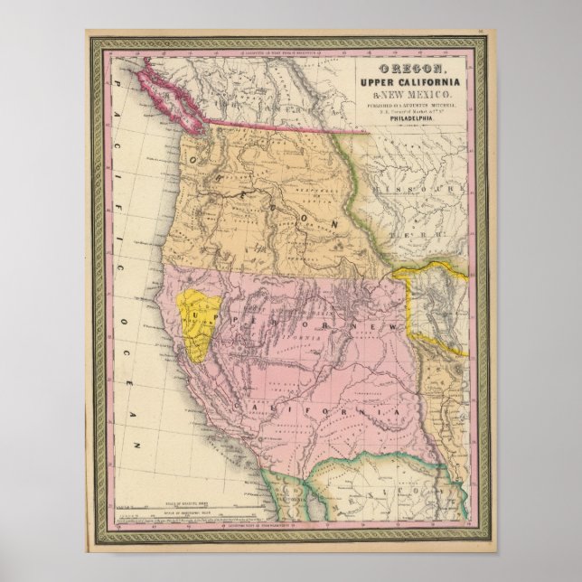 Póster Oregon, Alta Califórnia e Novo México (Frente)