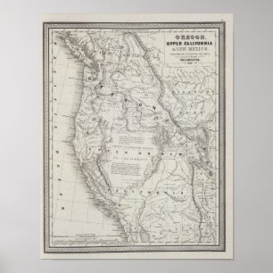 Poster Oregon, Califórnia superior e New mexico 2