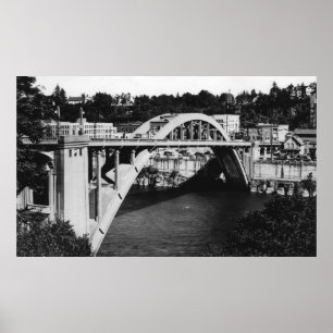 Póster Oregon City, OR Highway Bridge over Willamette