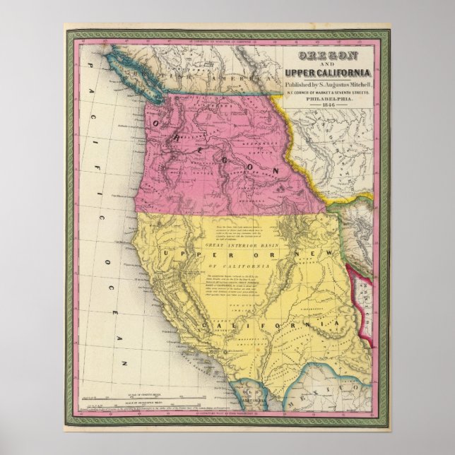 Póster Oregon e Alta Califórnia (Frente)