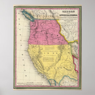 Póster Oregon e Califórnia superior