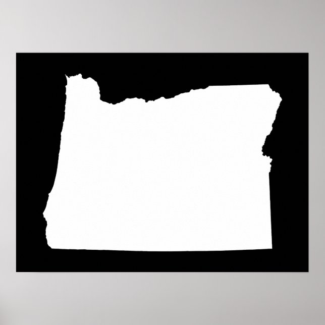 Póster Oregon em Branco e Preto (Frente)