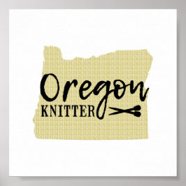 Poster Oregon Knitter Black + Sala de Artesanato Dourada