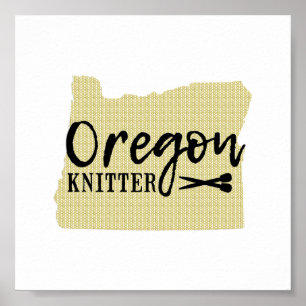 Poster Oregon Knitter Black + Sala de Artesanato Dourada