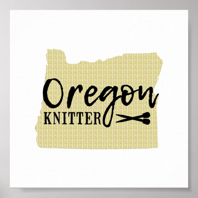 Poster Oregon Knitter Black + Sala de Artesanato Dourada (Frente)