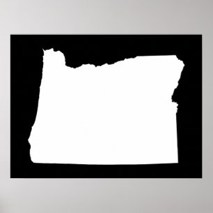 Póster Oregon no branco e no preto