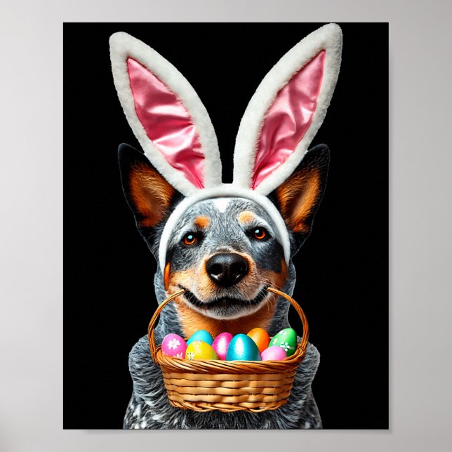 Poster Orelha de coelho fofa cachorro gado australiano ov (Frente)