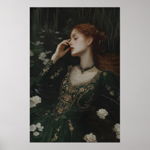 Poster Órfã Vitoriana Mulher na Água Imprimível Escuro