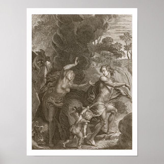 Póster Orfeu, liderando Eurydice fora do inferno, olha pa (Frente)