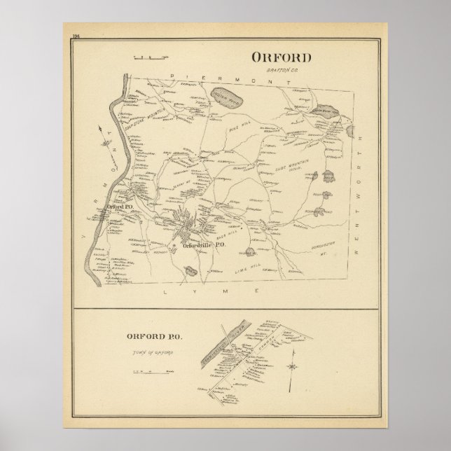 Póster Orford, Grafton Co (Frente)