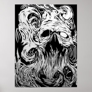 poster orgânico do crânio