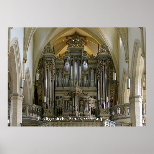 Poster Órgão no Predigerkirche, Erfurt, Alemanha (Frente)