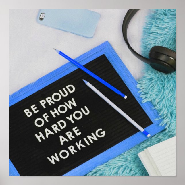 Poster Orgulha-se do Duro de trabalho, motivacional (Frente)