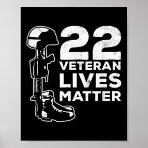Poster Orgulho 22 Veteranos Vive Consciência do Suicídio