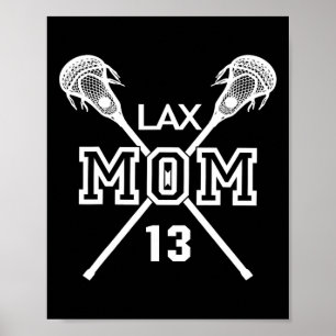Poster Orgulho Amor Lacrosse Mãe Nº 13 Jogador Lax 13 M
