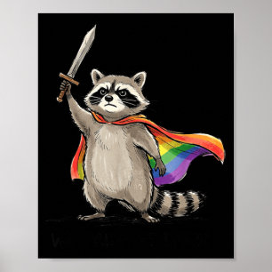 Poster Orgulho Ao Amanhecer Farto Mês Lgbtq Guaxinim Arco