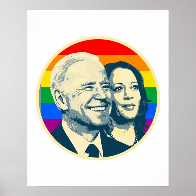 Poster Orgulho Arco-íris Biden Harris (Frente)