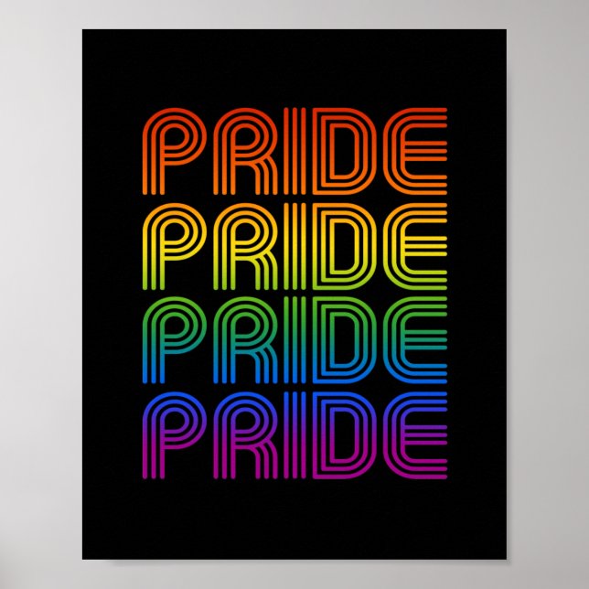Poster Orgulho Arco-Íris Retrô (Frente)