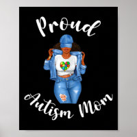 Orgulho Autismo Mãe Afro-Americana Mãe Mulher Negr