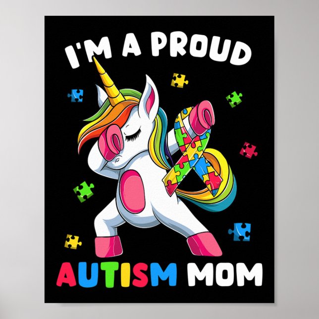 Poster Orgulho Autismo Mãe Dab Dance (Frente)