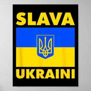 Poster Orgulho da Bandeira da Ucrânia Slava Ukraini