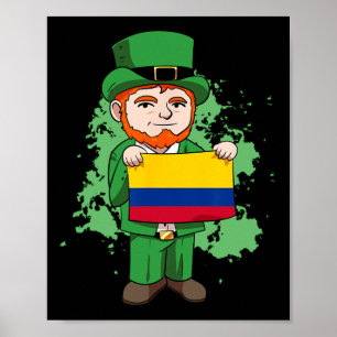 Poster Orgulho da Colômbia Bandeira Colombiana Dia de São