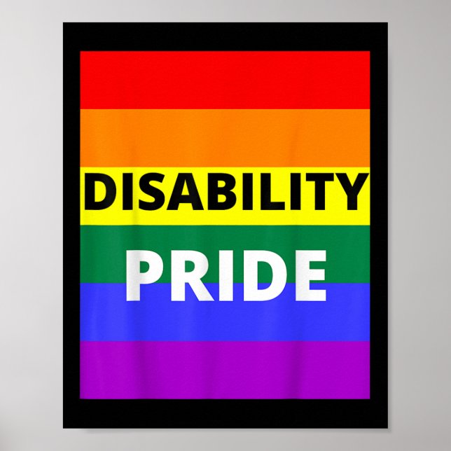 Poster Orgulho da Deficiência Com Bandeira do Arco-íris _ (Frente)
