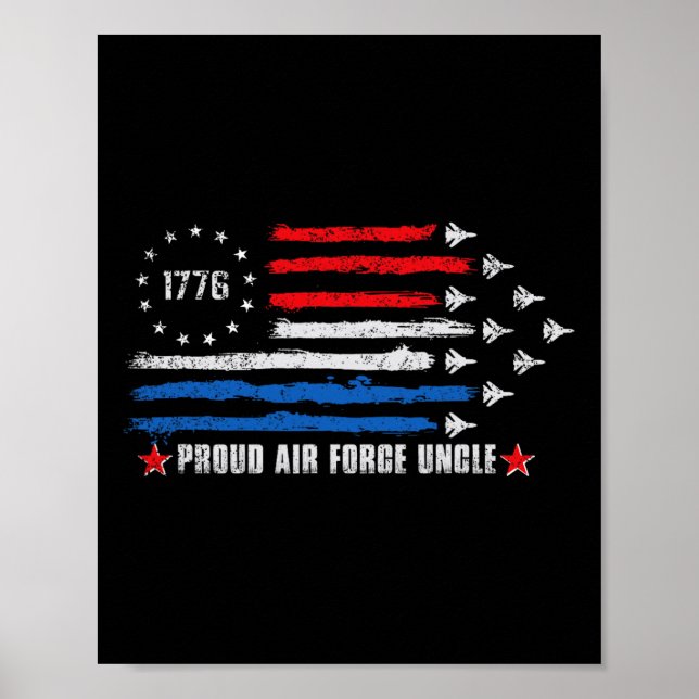 Poster Orgulho Da Força Aérea Tio 4 De Julho De 1776 Esta (Frente)