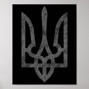 Poster Orgulho da Ucrânia Brasão de Armas Nacional Ucrani