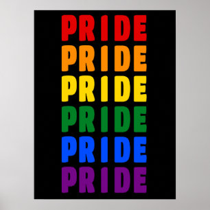 Poster Orgulho de cores do arco-íris LGBT